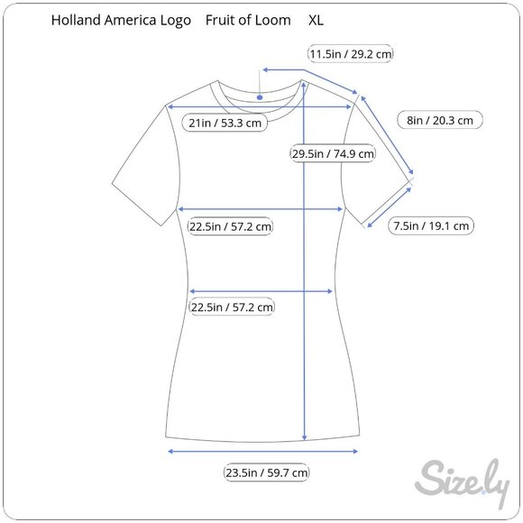 XL Cotton T Shirt Holland America Cruise Line Nautical Ocean Logo Sailing Ship - Picture 11 of 11